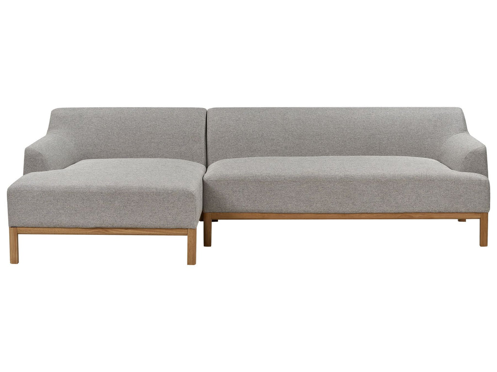 Corner Sofa SOSJO Fabric Light Grey 3 Seater Right Hand