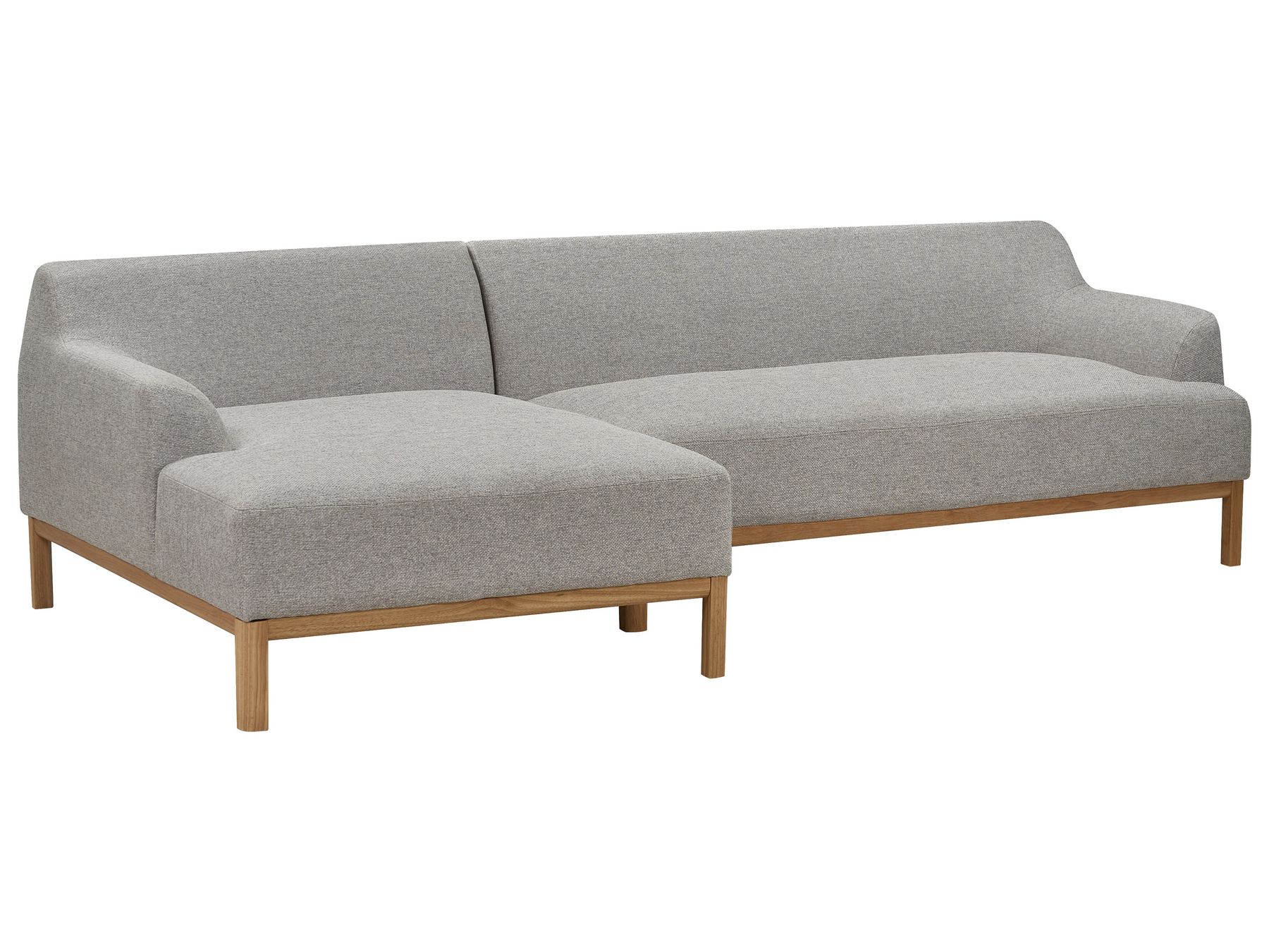 Corner Sofa SOSJO Fabric Light Grey 3 Seater Right Hand