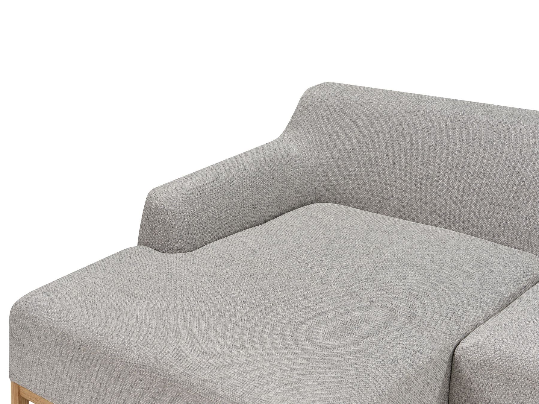 Corner Sofa SOSJO Fabric Light Grey 3 Seater Right Hand