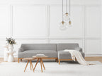 Corner Sofa SOSJO Fabric Light Grey 3 Seater Left Hand