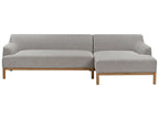 Corner Sofa SOSJO Fabric Light Grey 3 Seater Left Hand