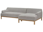 Corner Sofa SOSJO Fabric Light Grey 3 Seater Left Hand