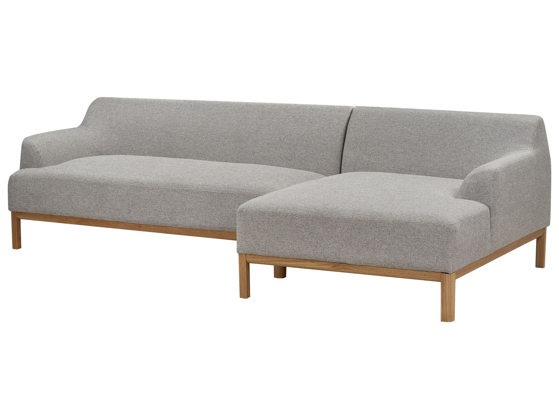 Corner Sofa SOSJO Fabric Light Grey 3 Seater Left Hand