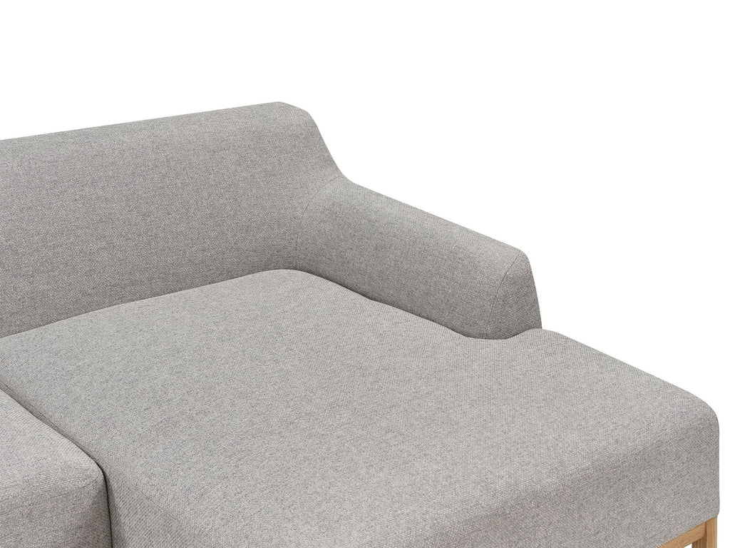 Corner Sofa SOSJO Fabric Light Grey 3 Seater Left Hand