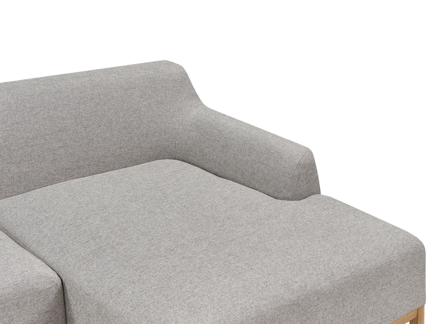 Corner Sofa SOSJO Fabric Light Grey 3 Seater Left Hand