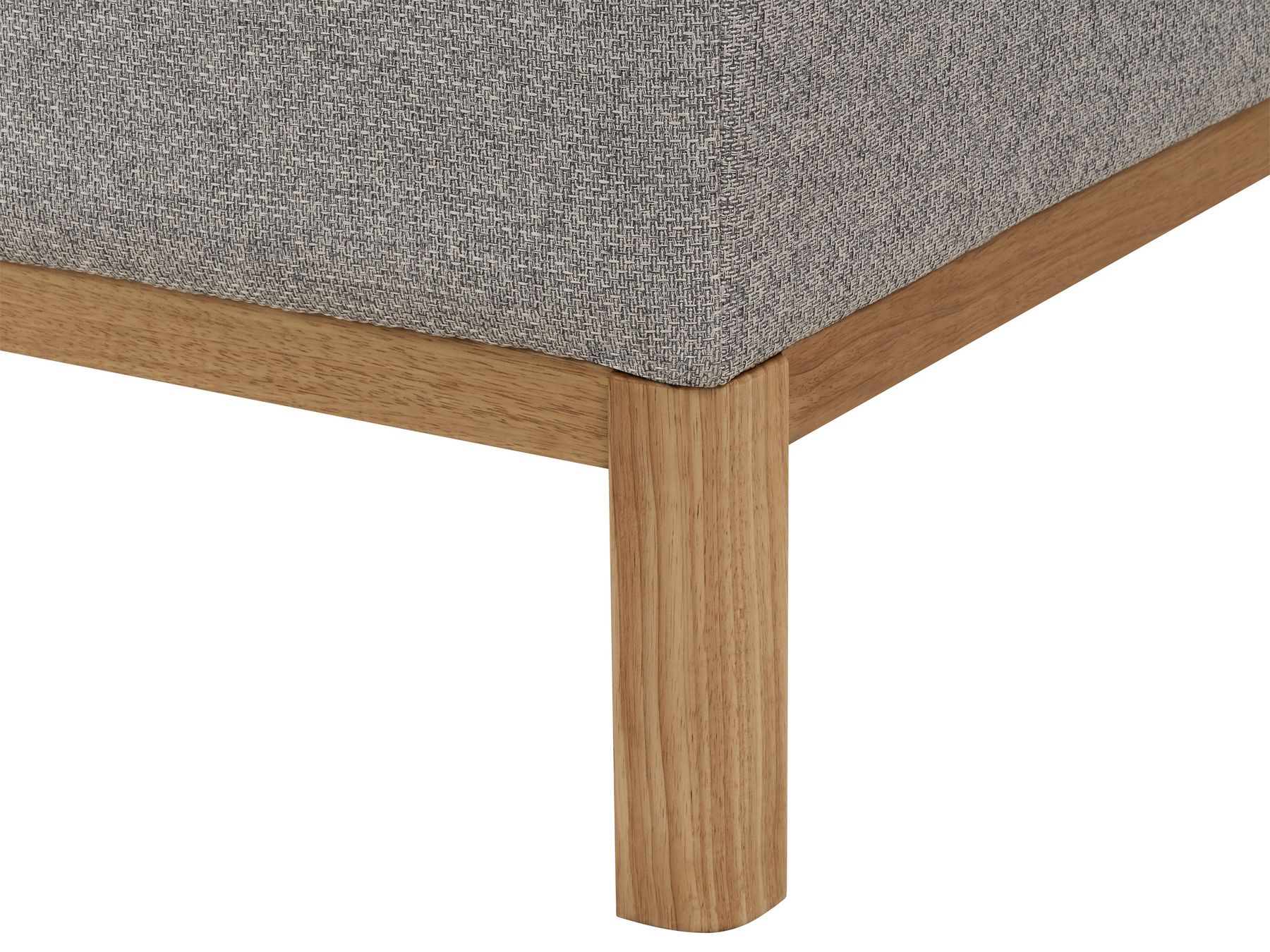 Corner Sofa SOSJO Fabric Light Grey 3 Seater Left Hand