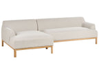 Corner Sofa SOSJO Fabric Light Beige 3 Seater Right Hand