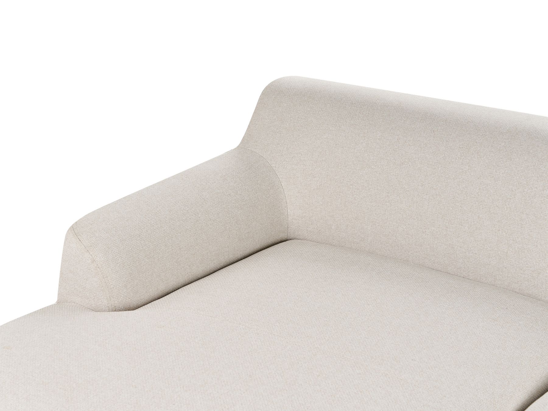 Corner Sofa SOSJO Fabric Light Beige 3 Seater Right Hand