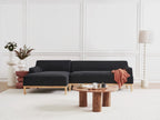 Corner Sofa SOSJO Fabric Black 3 Seater Right Hand