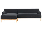 Corner Sofa SOSJO Fabric Black 3 Seater Right Hand