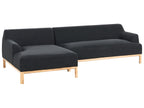 Corner Sofa SOSJO Fabric Black 3 Seater Right Hand