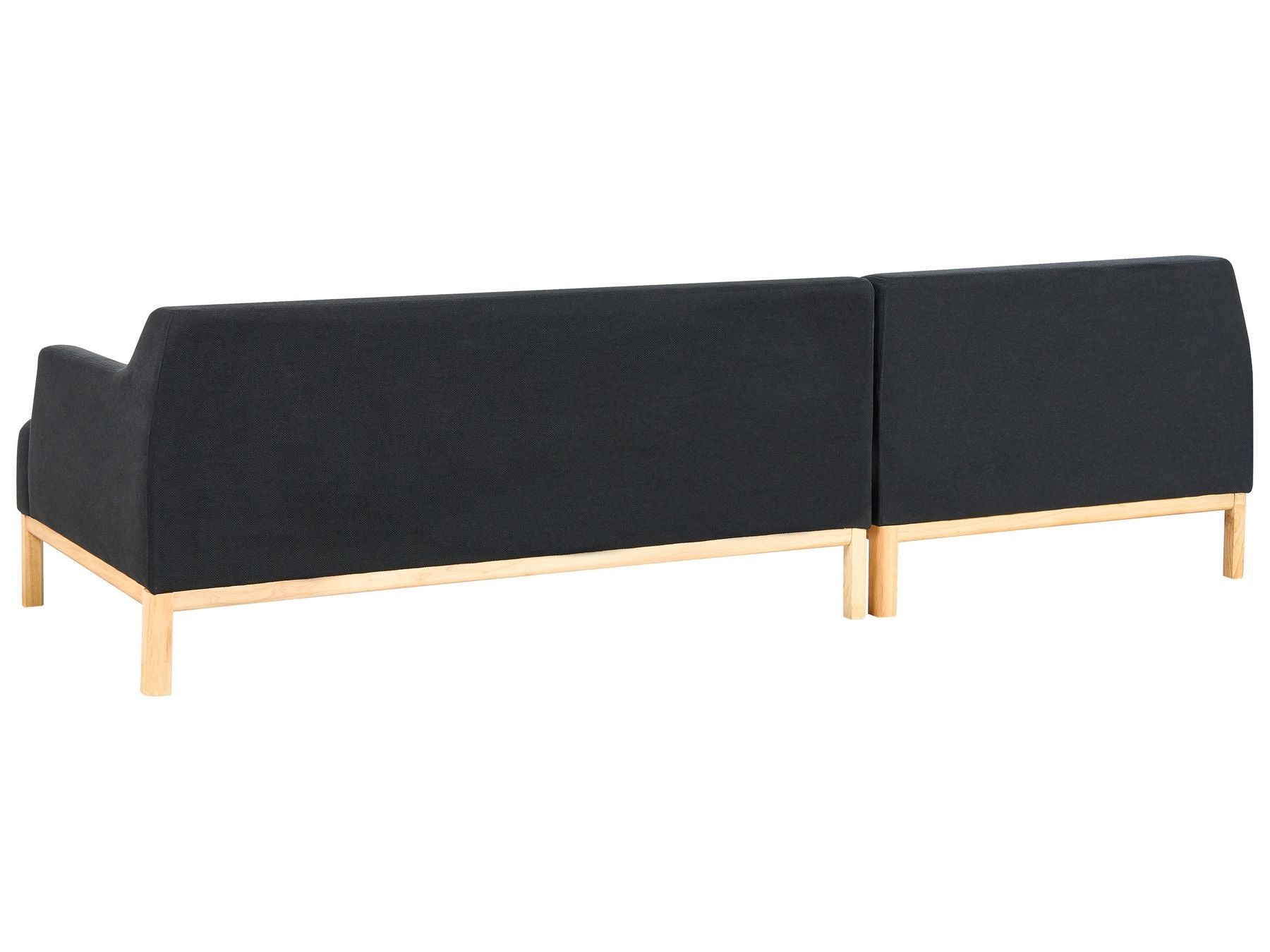 Corner Sofa SOSJO Fabric Black 3 Seater Right Hand