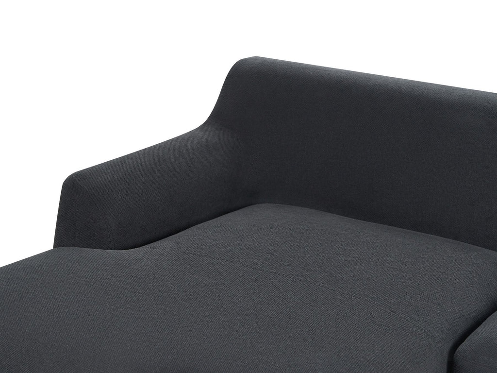 Corner Sofa SOSJO Fabric Black 3 Seater Right Hand