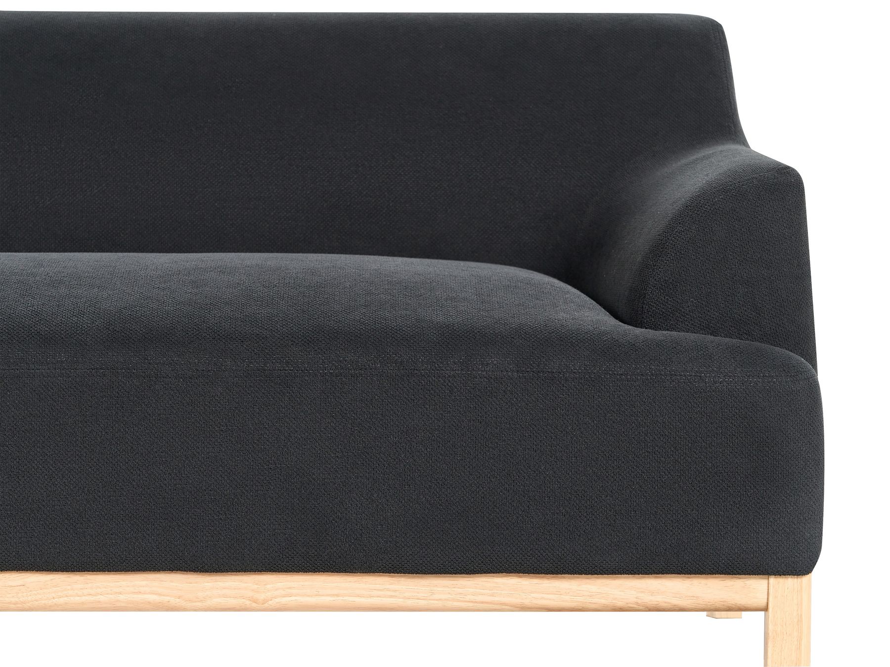 Corner Sofa SOSJO Fabric Black 3 Seater Right Hand