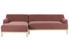 Corner Sofa Fabric Burgundy 3 Seater Right Hand