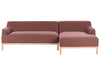 Corner Sofa Fabric Burgundy 3 Seater Left Hand