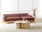 Corner Sofa SOSJO Fabric Burgundy 3 Seater Left Hand