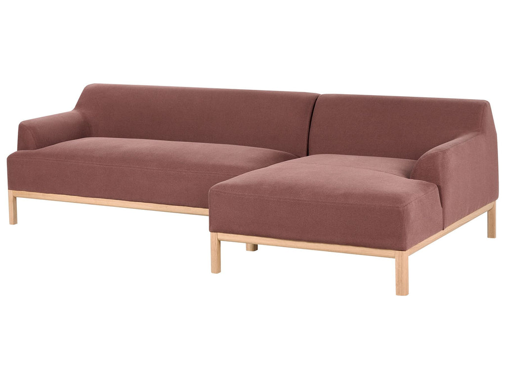 Corner Sofa SOSJO Fabric Burgundy 3 Seater Left Hand