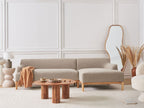 Corner Sofa SOSJO Fabric Taupe 3 Seater Left Hand