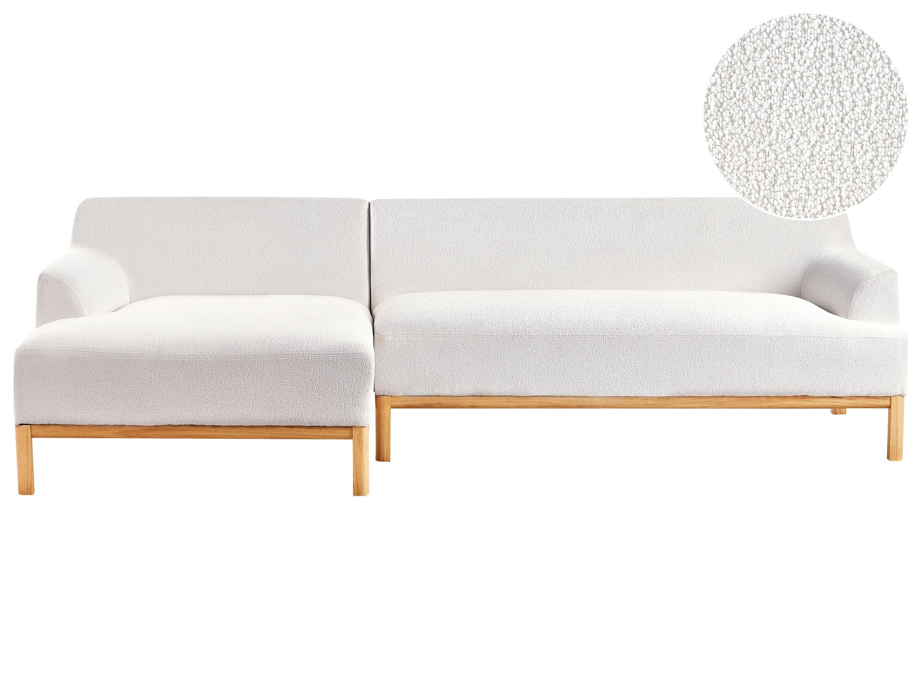 Right Hand Boucle Corner Sofa Off-White SOSJO