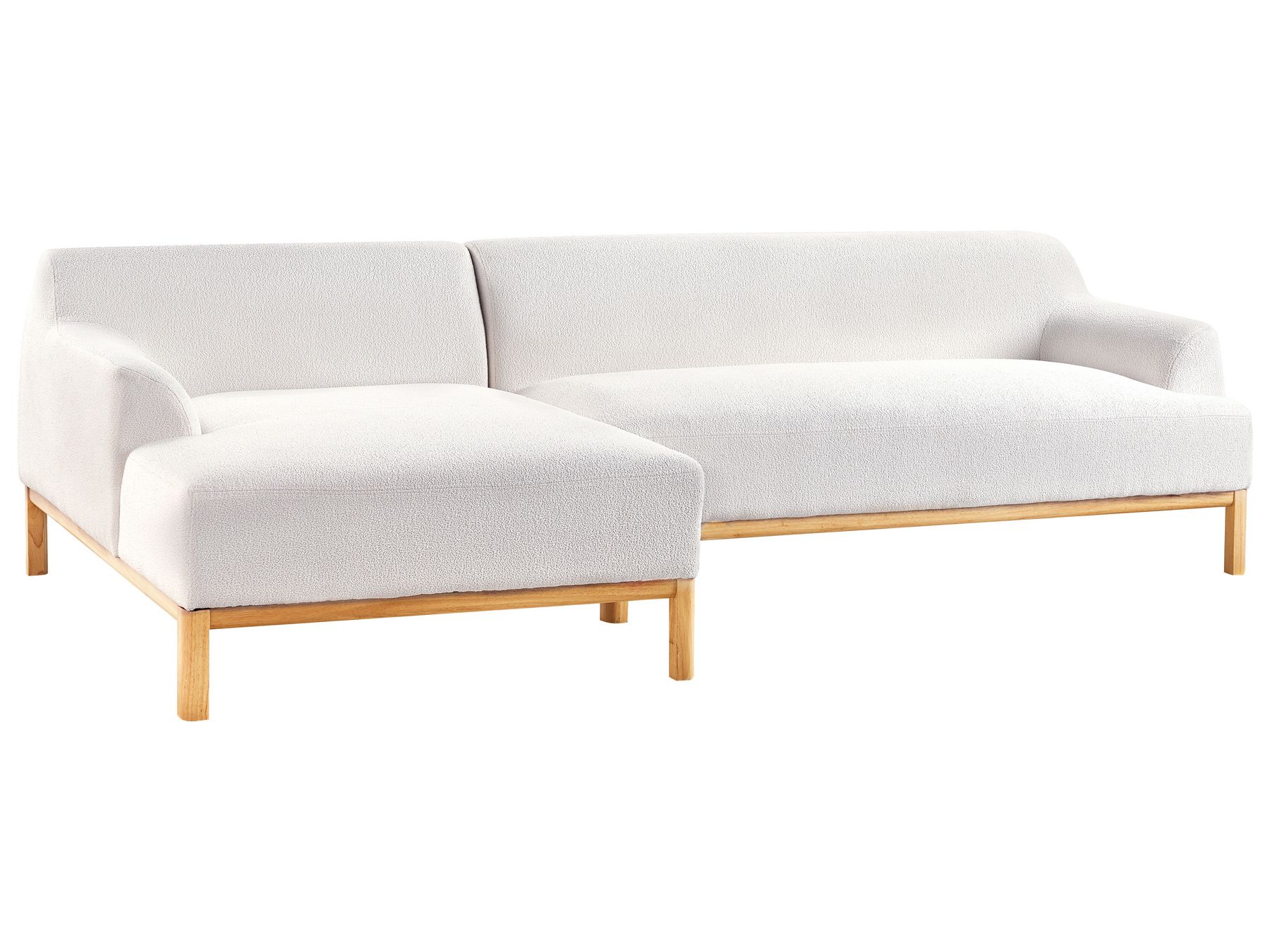 Right Hand Boucle Corner Sofa Off-White SOSJO
