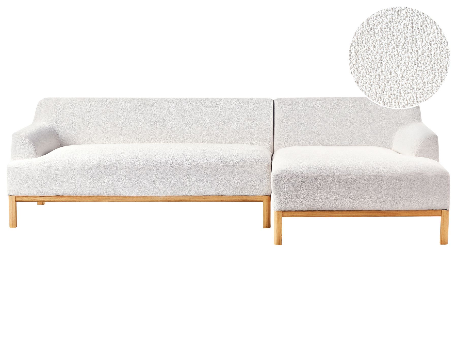 Left Hand Boucle Corner Sofa Off-White SOSJO