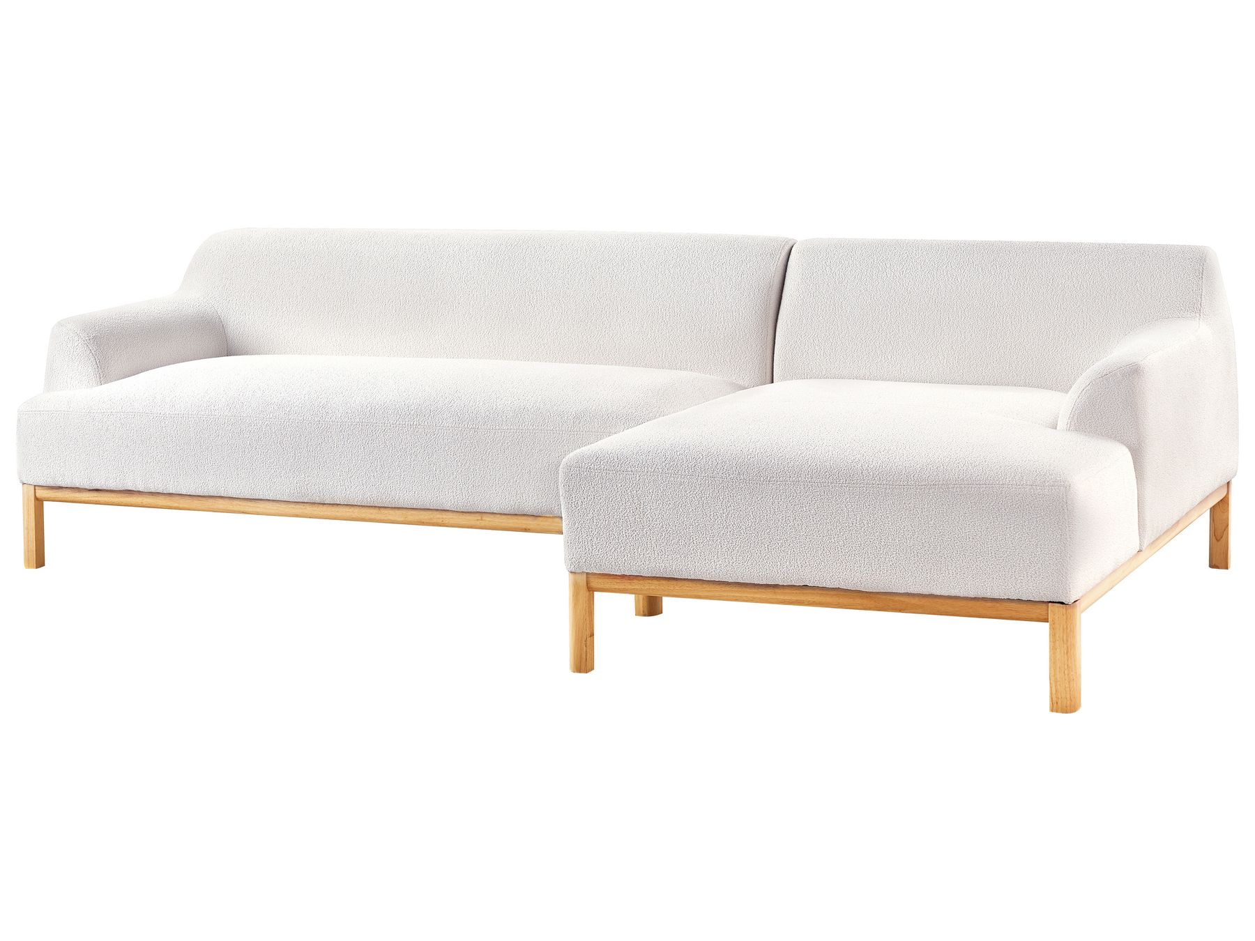 Left Hand Boucle Corner Sofa Off-White SOSJO