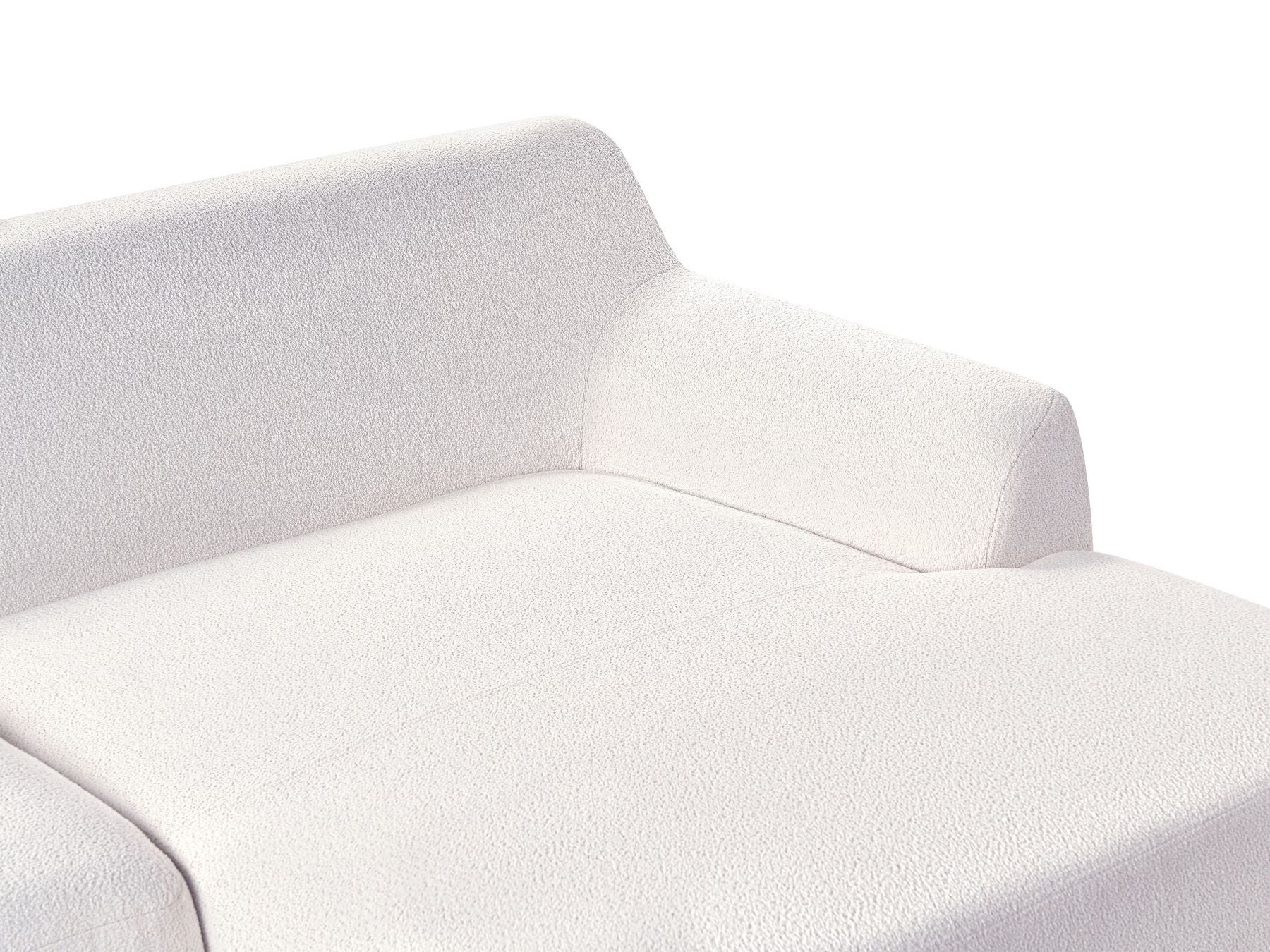 Left Hand Boucle Corner Sofa Off-White SOSJO