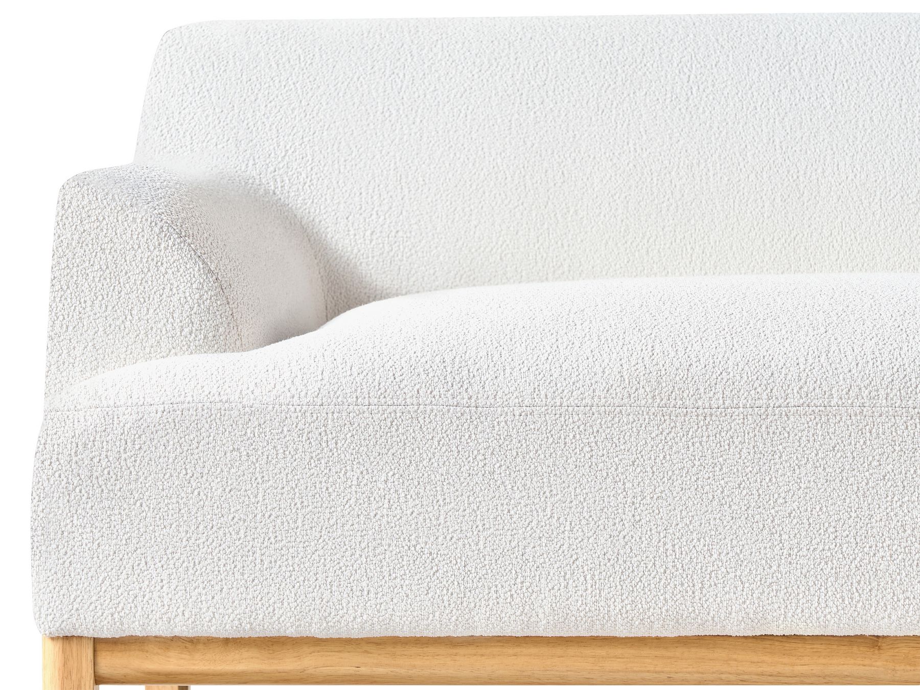 Left Hand Boucle Corner Sofa Off-White SOSJO