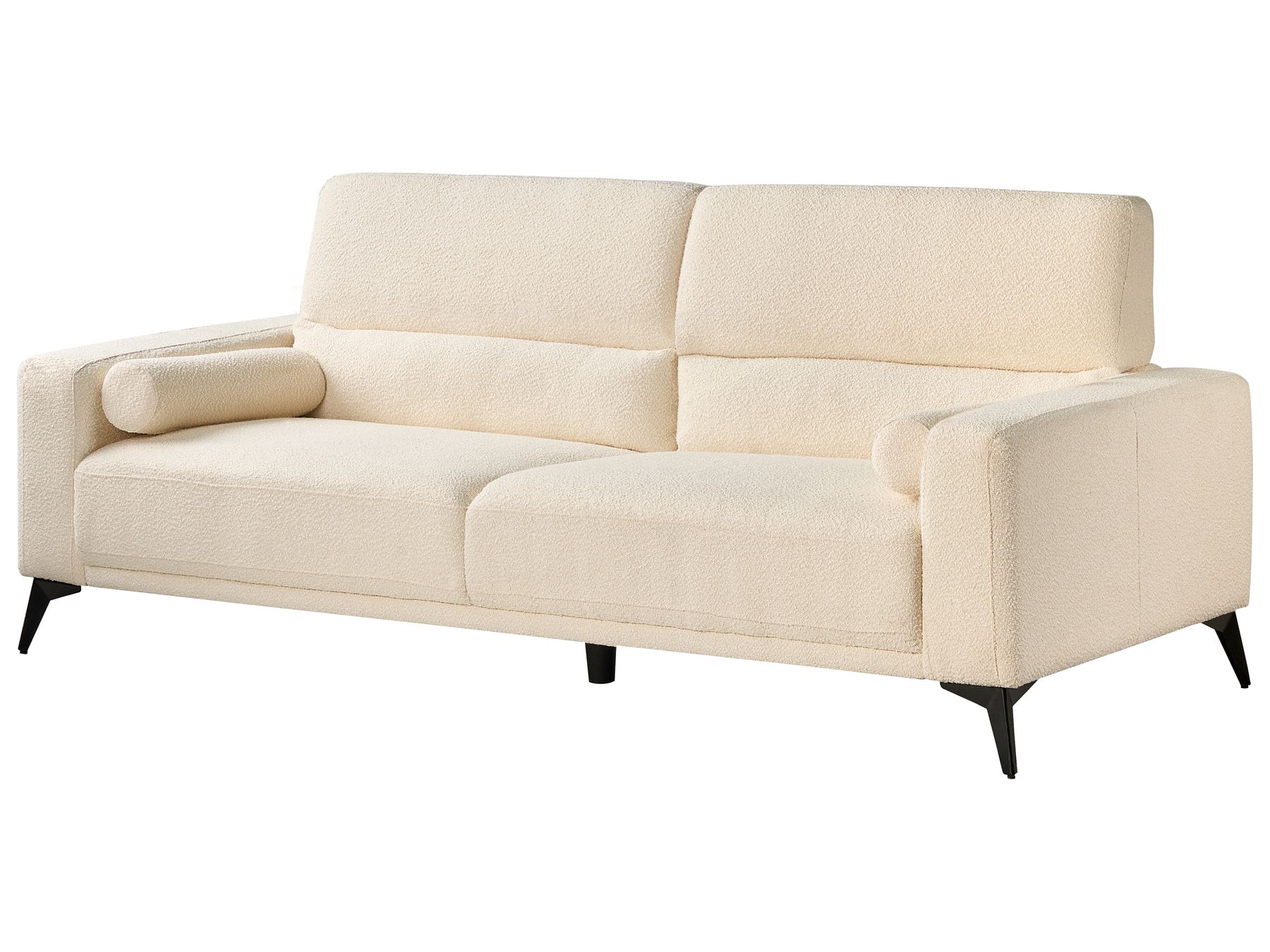 3 Seater Boucle Sofa Off-White ANGE