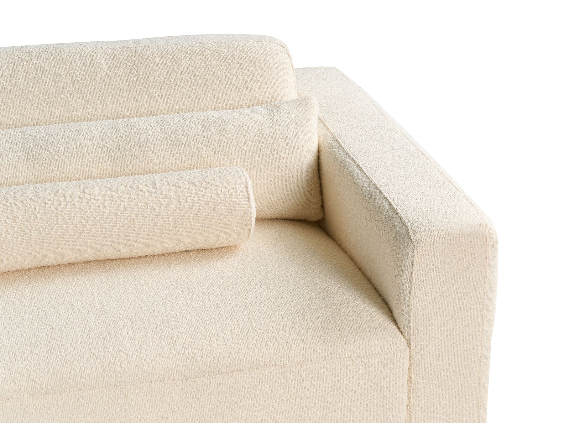 3 Seater Boucle Sofa Off-White ANGE