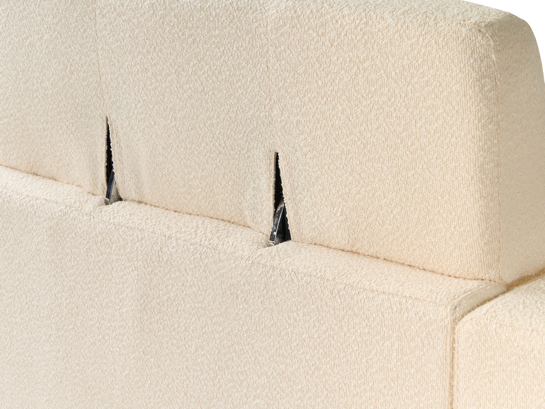 3 Seater Boucle Sofa Off-White ANGE