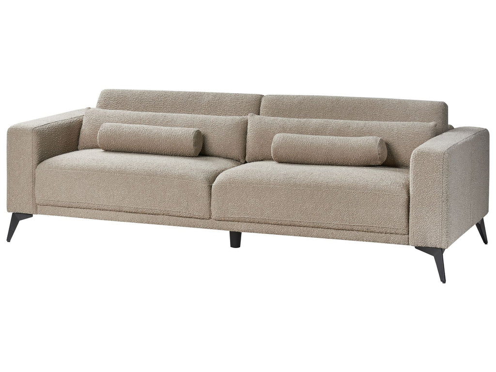 3 Seater Boucle Sofa Taupe ANGE