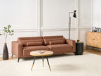 3 Seater Faux Leather Sofa Brown ANGE