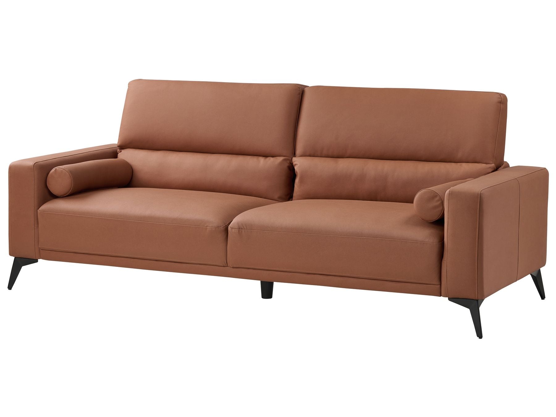 3 Seater Faux Leather Sofa Brown ANGE
