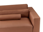 3 Seater Faux Leather Sofa Brown ANGE