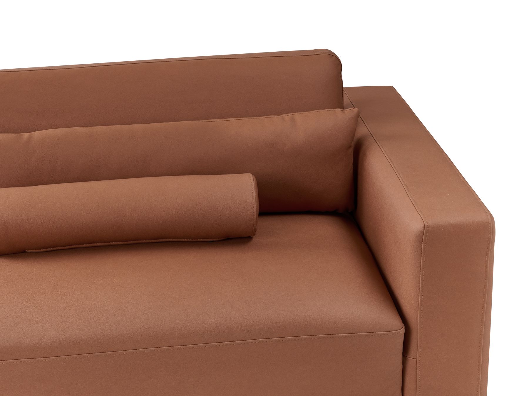 3 Seater Faux Leather Sofa Brown ANGE