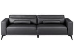 3 Seater Faux Leather Sofa Black ANGE