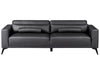 3 Seater Faux Leather Sofa Black