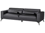 3 Seater Faux Leather Sofa Black ANGE