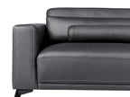 3 Seater Faux Leather Sofa Black ANGE