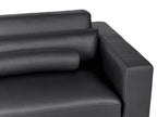 3 Seater Faux Leather Sofa Black ANGE