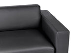3 Seater Faux Leather Sofa Black ANGE