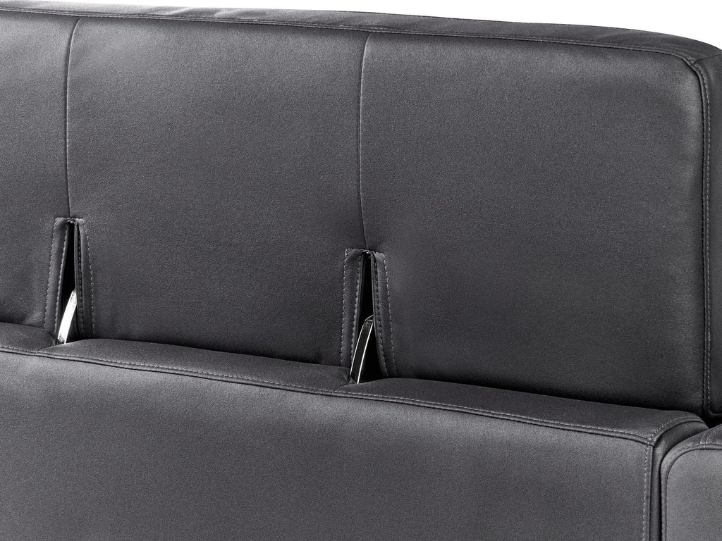3 Seater Faux Leather Sofa Black ANGE