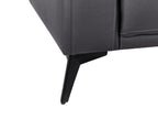 3 Seater Faux Leather Sofa Black ANGE