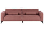 3 Seater Fabric Sofa Burgundy ANGE