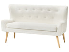2 Seater Boucle Kitchen Sofa White SKIBBY