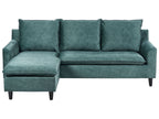 Right Hand Velvet Corner Sofa Teal ELVENES