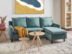 Left Hand Velvet Corner Sofa Teal ELVENES