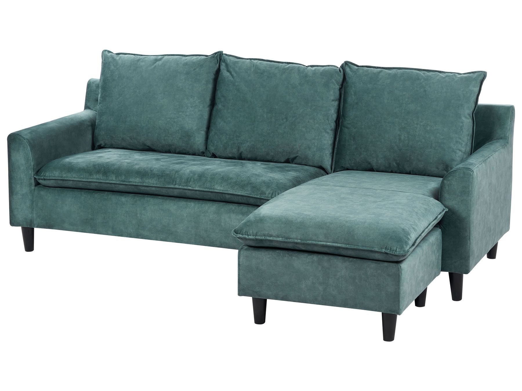 Left Hand Velvet Corner Sofa Teal ELVENES